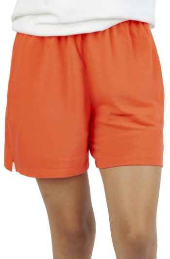 5" High Waist Jersey Shorts Poppy Orange