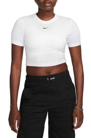 Nike Sportswear Essential Slim-Fit Cropped T-Shirt White