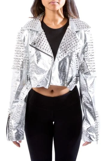 Silver Studded Jacket Silver