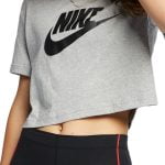 Sportswear Essential Cropped Logo T-Shirt Dk Grey Heather/Black