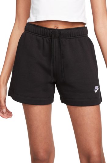 Nike Sportswear Club Fleece Mid-Rise Shorts Black/White