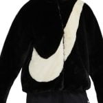 Sportswear Faux Fur Swoosh Jacket Black/Fossil