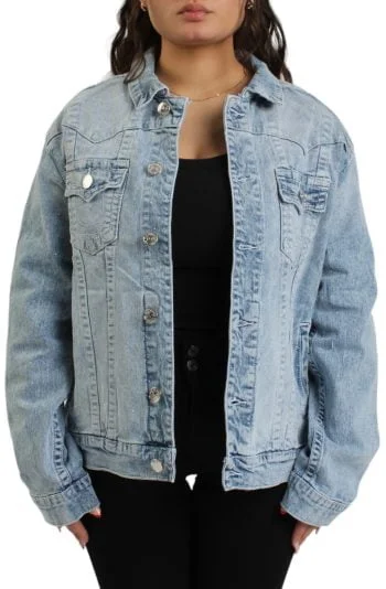 Crystal Oversized Jimmy Jacket Blue