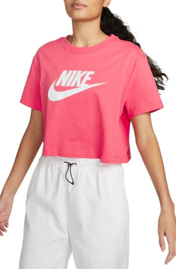 Sportswear Essential Cropped Logo T-shirt Sea Coral/White