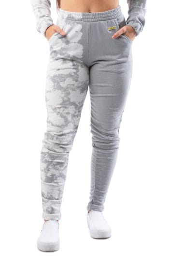 Alexis Ruching Half Tie Dye Joggers Grey