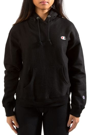 Reverse Weave Pullover Hoodie Black