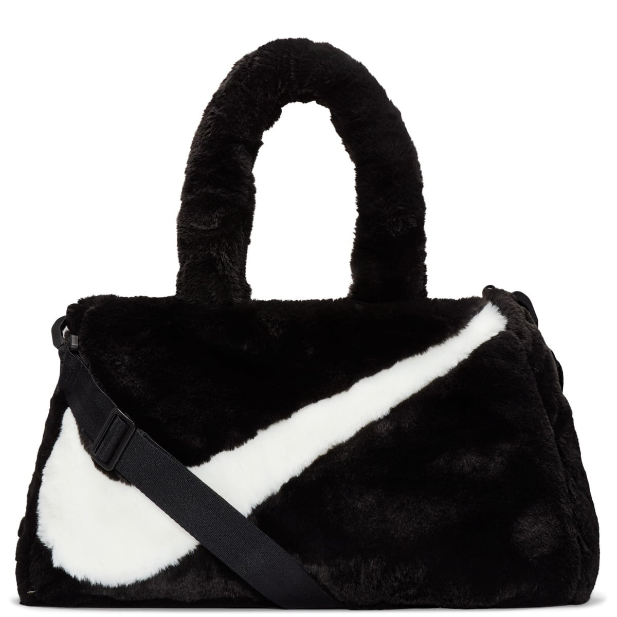 Sportswear Faux Fur Tote (10L) Black/Black/Sail