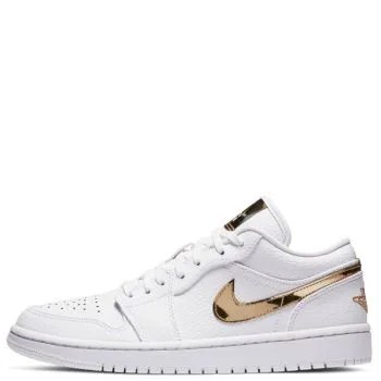 Women's Air Jordan 1 Low White/Metallic Gold-White