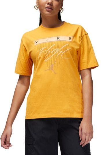 Jordan Flight Heritage Graphic T-Shirt Yellow Ochre/Legend Brown