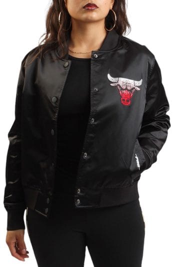 NBA Chicago Bulls Jewels Satin Jacket Black