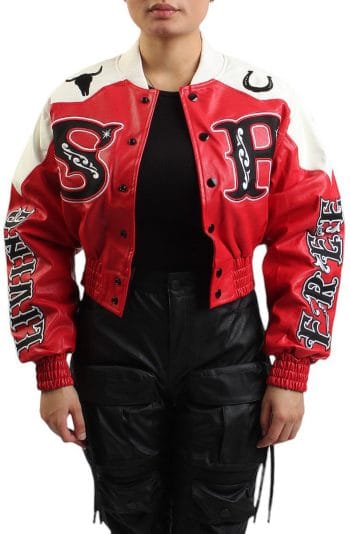 Rodeo Cropped Jacket Red/White