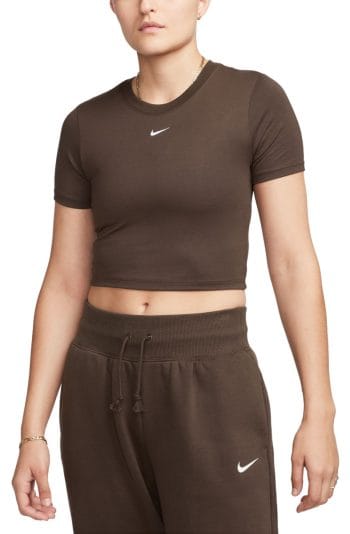 Sportswear Essential Slim Cropped T-Shirt Baroque Brown/White