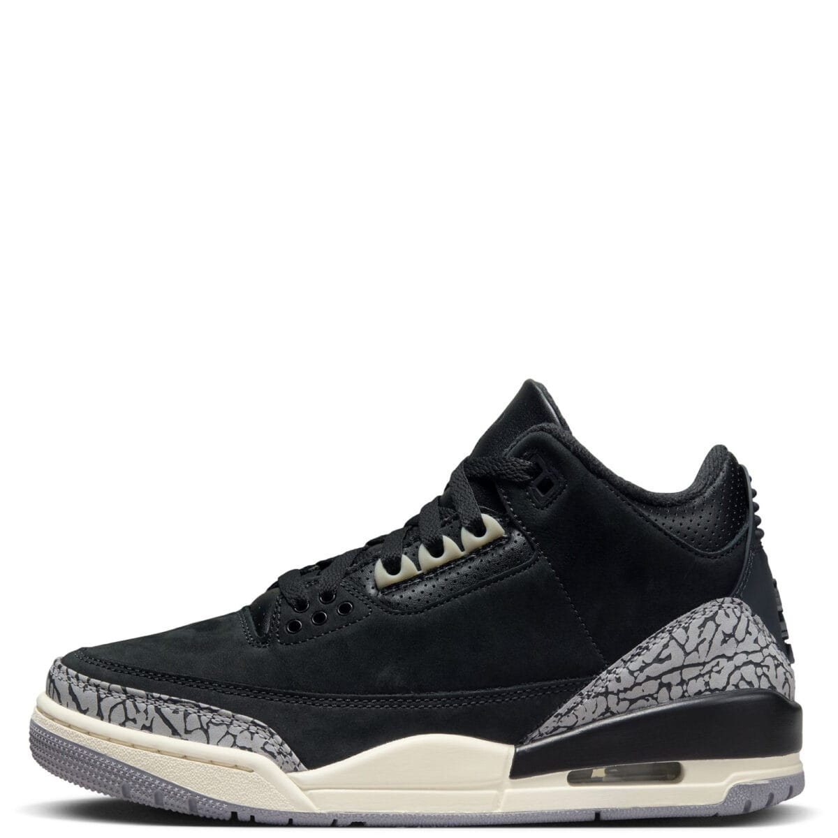 Women Air Jordan 3 Retro Off Noir/Black-Sail-Cement Grey Sneakers 6 Off Noir/Black-Sail-Cement Grey