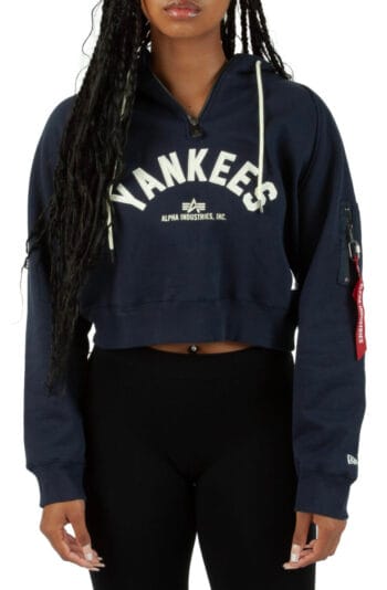 Women Yankees Alpha Hoodie Navy Sweatshirts 2XL Navy