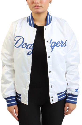 Women MLB Los Angeles Dodgers Varsity Jacket White/Blue Jackets S White/Blue