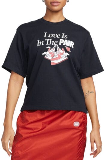 Women Sportswear Boxy T-Shirt Black/White/Adobe T-shirts S Black/White/Adobe