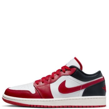 Women Air Jordan 1 Low Black/Fire Red-White Sneakers 10.5 Black/Fire Red-White