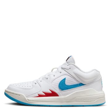 Women Jordan Stadium 90 White/Dk Powder Blue-Sail-Gym Red Sneakers 8 White/Dk Powder Blue-Sail-Gym Red