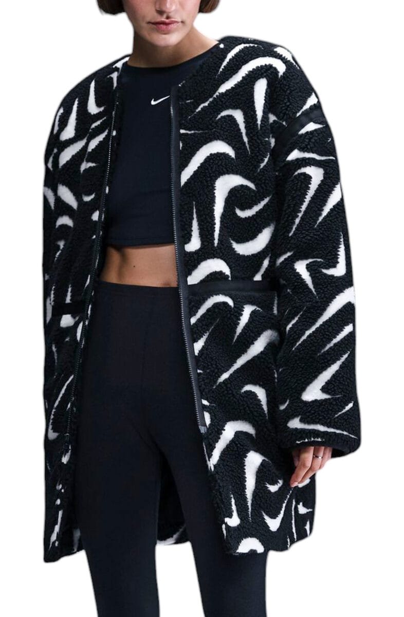 Women Loose High-Pile Jacket Black Jackets M Black