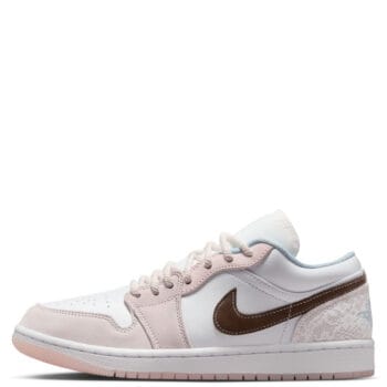 Women Women's Air Jordan 1 Low WHITE/IRONSTONE-WHITE-LIGHT SOFT PINK Sneakers 6.5 WHITE/IRONSTONE-WHITE-LIGHT SOFT PINK