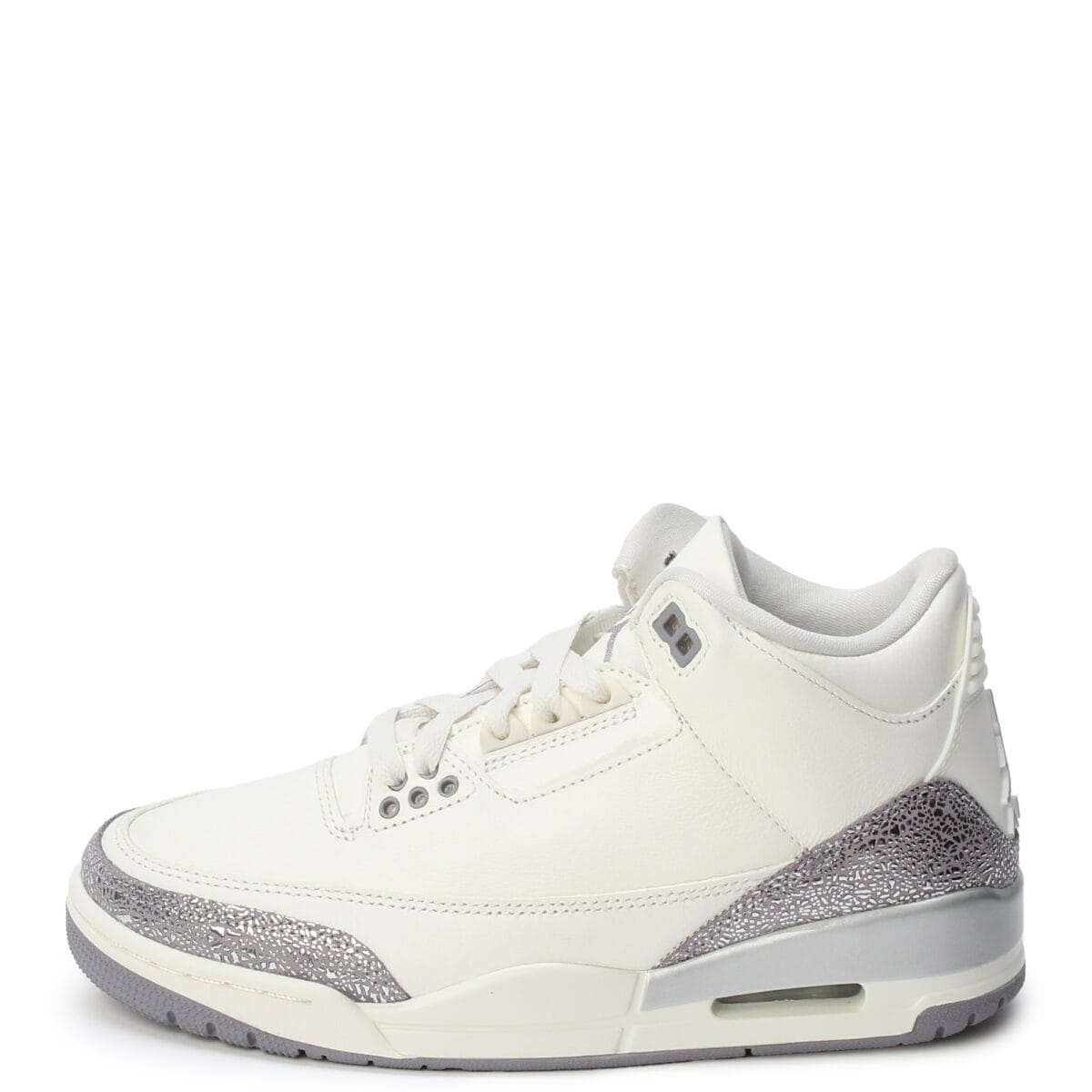 Women Women's Air Jordan 3 Retro Sail/Cement Grey-Metallic Silver Sneakers 8 Sail/Cement Grey-Metallic Silver