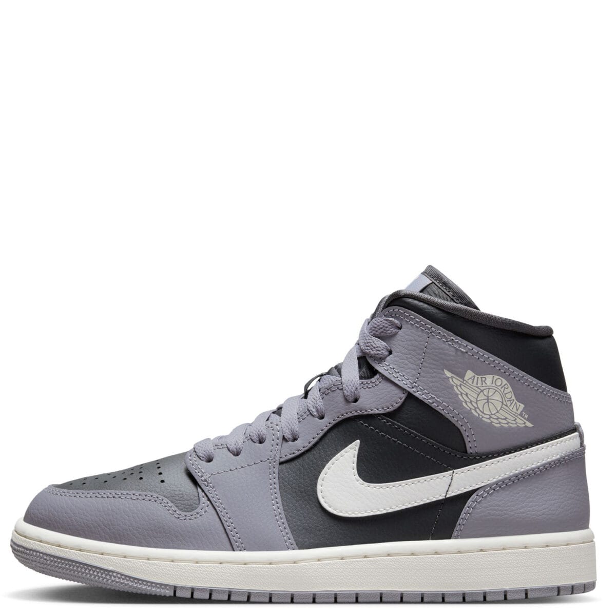 Women Air Jordan 1 Mid Cement Grey/Sail-Anthracite Sneakers 5.5 Cement Grey/Sail-Anthracite