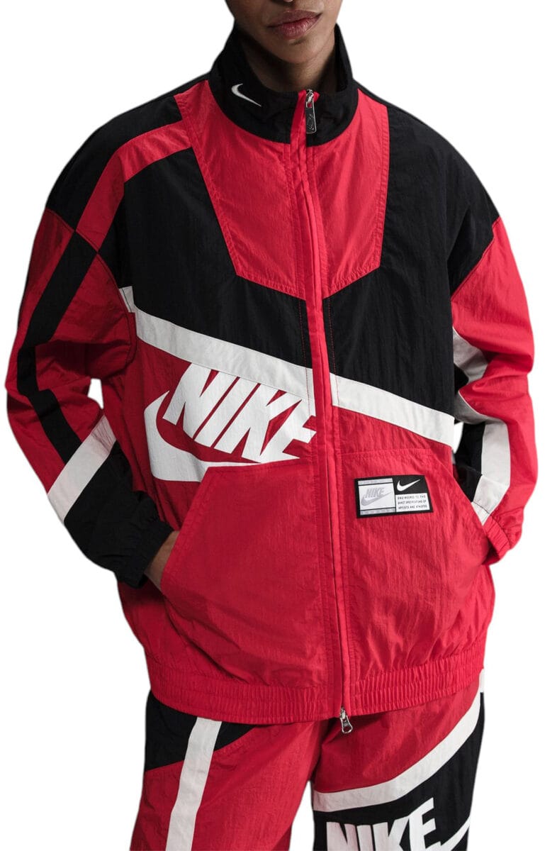 Women Oversized Woven Jacket UNIVERSITY RED/BLACK/SAIL/SAIL Jackets M UNIVERSITY RED/BLACK/SAIL/SAIL